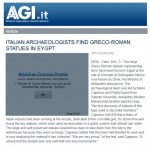 AGI.it, 3 dicembre 2012, «Italian archaeologists find greco-roman statues in Egypt»