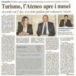Corriere del Mezzogiorno, 9 maggio 2009, M. Errico: «Turismo, l'Ateneo apre i musei»