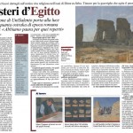 Corriere del Mezzogiorno, 9 febbraio 2011, R. Trabace: «Misteri d'Egitto»