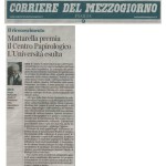 Corriere del Mezzogiorno, 15 giugno 2015, «Mattarella premia il Centro Papirologico. L’Università esulta»