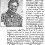 Il Mattino, 11 febbraio 2009, C. Avvisati: «Al papirologo Capasso il 'Gigante'»