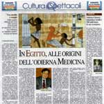 «Nuovo Quotidiano di Puglia, 5 giugno 2018, N. De Paulis: «In Egitto, alle origini dell'antica medicina», articolo
